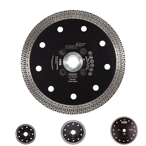 [X00000325] DISQUE 125 PLAT AL22.2mm  KGS RED K835  POUR DEKTON/CERAMIQUE